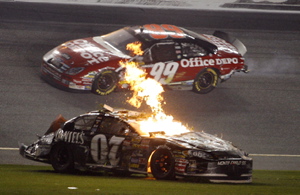 NASCAR on fire