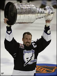 Dave Andreychuk with the Stanley Cup