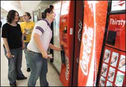 Coke machine in a school