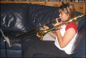 Mary Beth and her trombone